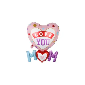 Best Mom hart en kroon folieballonnen set voor Moederdag feestdecoraties