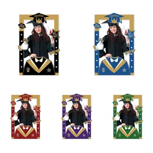 2025 Graduation Season Photo Booth Props Frame Congratulations Class Of 2025 Paper Party Decoration Supplies Glitter Gift