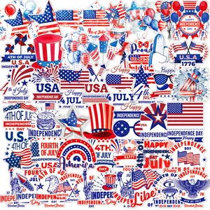 Independence Day Stickers Fourth Of July Patriotic Themed Decals For Party Celebration Laptop Luggage DIY Decoration