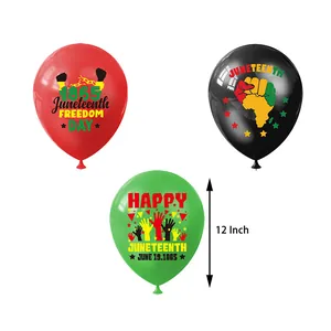12-inch Juneteenth latex ballonnen in rood groen zwart voor feestelijke decoraties