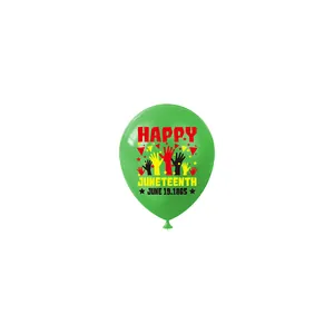 Groene Juneteenth latex ballon met Happy June 19th 1865 print voor feestdecoratie