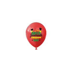 Rode Juneteenth Freedom Day latex ballon met 1865 afbeelding voor feestversiering