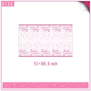 Pink Breast Cancer Awareness Month tablecloth 51x86.6 inch for charity party events