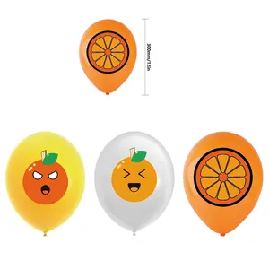 Cute orange fruit theme latex balloons for birthday party decorations set 12 inch