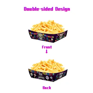 Day of the Dead theme food trays with double-sided design for holiday party decorations