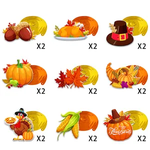Lot de 18 décorations suspendues Happy Thanksgiving avec dindes et citrouilles d'automne