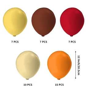 Fall themed latex balloon garland kit with 46 pieces in orange gold and burgundy colors
