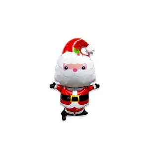 Festive Santa Claus foil balloon with iconic red hat and suit for Christmas party decor