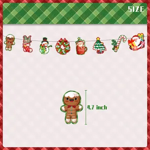 Ensemble de bannières de Noël avec ornements en feutre de 4,7 pouces décoratifs