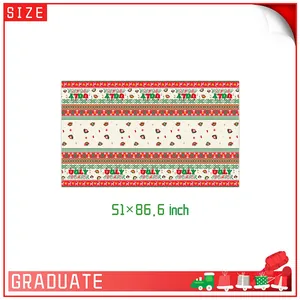 Three-pack Christmas ugly sweater party tablecloths with reindeer patterns, 51x86.6 inches