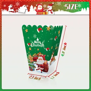 Christmas snowman and elk themed popcorn boxes with Merry Christmas gift illustrations