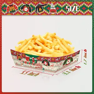 Bandejas desechables Ugly Sweater Party para papas fritas y snacks en fiestas navideñas