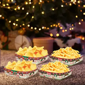 Bandejas de aperitivos de Navidad Ugly Sweater con motivos de renos y copos de nieve