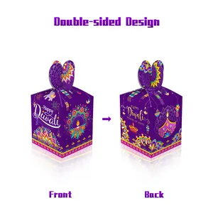 Doppelseitige Diwali-Geschenkboxen mit Mandala-Mustern und Happy Diwali Schriftzug