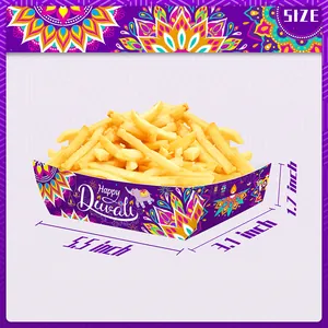 Happy Diwali themed snack tray size 5.5x3.1x1.7 inch with colorful mandala patterns