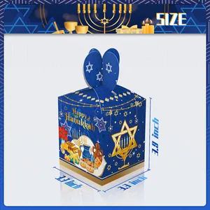 Scatola regalo Hanukkah con stella di David e Menorah per confezioni regalo e dolci