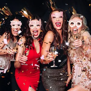 Lot de lunettes de fête pailletées Nouvel An 2026 avec décorations festives
