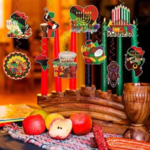 Διακοσμητικά Kwanzaa με σχέδια Kinara και τύμπανα για εορταστική ατμόσφαιρα πάρτι