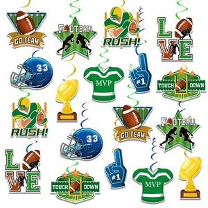 Super Bowl American Football Party Decorations Hanging Swirls MVP Helmet Jersey Trophy Sports Theme Ceiling Decor