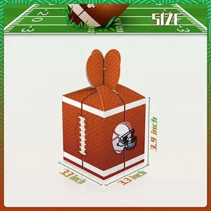 Tableau des tailles boîte cadeau football Super Bowl mesurant 3,9x3,3x3,3 pouces pour fête
