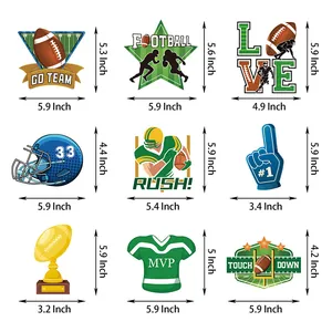 Super Bowl football party hanging swirl decorations set with various sport designs