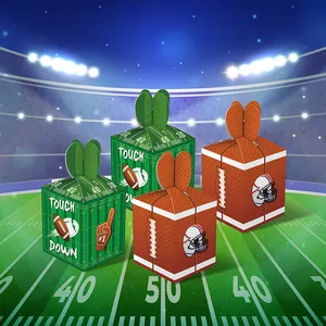 Ensemble de boîtes à bonbons thème football américain avec motifs de stade et de ballon