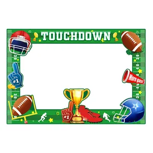 American Football Theme Photo Booth Frame Paper Super Bowl Party Decorations Touchdown Sports Celebration Prop Supplies