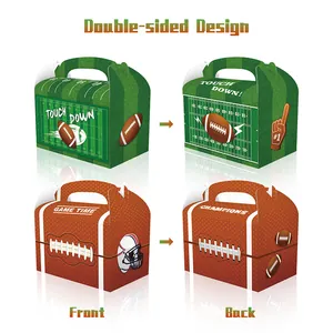 Doppelseitige American Football Party-Geschenkboxen mit Griff für Snacks und Süßigkeiten
