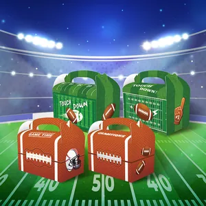 Set mit American Football Party Geschenkkartons mit Touch Down und Game Time Motiven