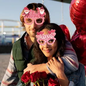 Valentinstag Papier Partybrillen mit Love und XOXO Designs für Fotorequisiten