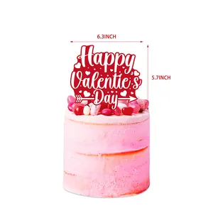 Διακόσμηση τούρτας Happy Valentine's Day με κόκκινη καρδιά για πάρτι