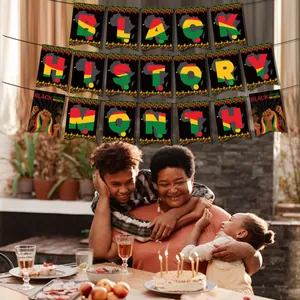 Striscione Black History Month con 16 carte a coda di rondine per feste di festival