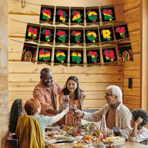 Striscione Black History Month per decorazione festa con motivi del continente africano