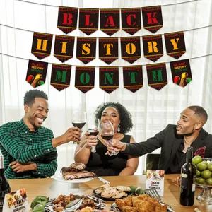 Black History Month party banner flags with vibrant colors for indoor wall decoration
