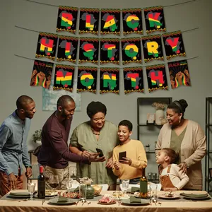 Striscione Black History Month a tre livelli con motivi africani per decoro festivo