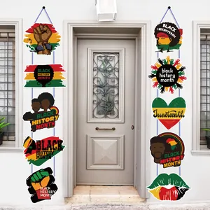 Black History Month hanging banners with Juneteenth themes for party entrance decor