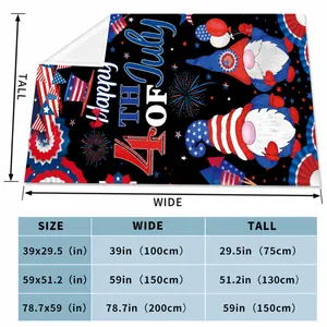 Tableau des tailles pour couvertures et tapisseries Independence Day en trois dimensions