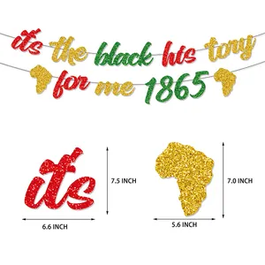 Kit de bannières Juneteenth avec paillettes et cartes d'Afrique pour décoration de fête