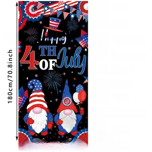 Detail of Independence Day banner measuring 180x90cm with gnomes and July 4th fireworks