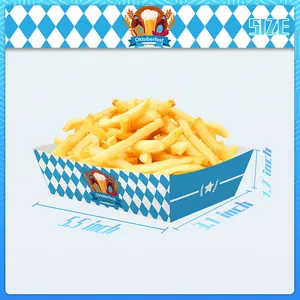 Vassoio per snack a tema Oktoberfest a scacchi blu per patatine e spuntini
