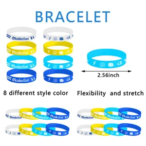 Set de 8 pulseras de silicona para el Oktoberfest con motivos e íconos festivos bávaros