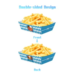Vassoi per snack Oktoberfest con motivo a scacchi blu e design a doppia faccia