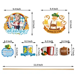 Oktoberfest party decoration kit with Bavarian theme props and photo booth sticks