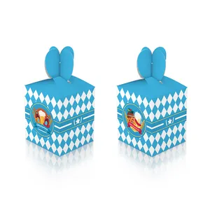 Contenitori Regalo Festa Oktoberfest Rombi Bavaresi Blu Bianchi Chiusura a Cuore Confezioni Regalo per Dolci Biscotti Carta