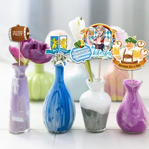 Oktoberfest party decoration kit with beer theme photo props and garden flags for tables