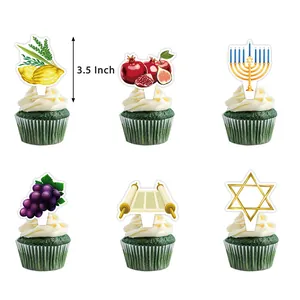 Décorations de cupcakes pour la fête juive de Souccot avec Torah et Étoile de David