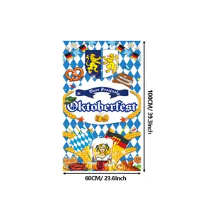 Πολυεστερική σημαία Oktoberfest με μπλε και λευκά ρόμβους για διακόσμηση γιορτής