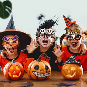 Set di occhiali di Halloween con motivi di zucca e teschio per decorazione bambini