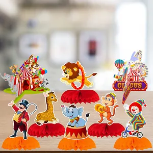 Decorazioni per feste a tema circo con leoni e clown in carta a nido d'ape per il compleanno