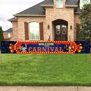 Welcome To The Carnival Circus Theme Outdoor Garden Flag Banner Large Yard Sign Decoration For Party Celebration